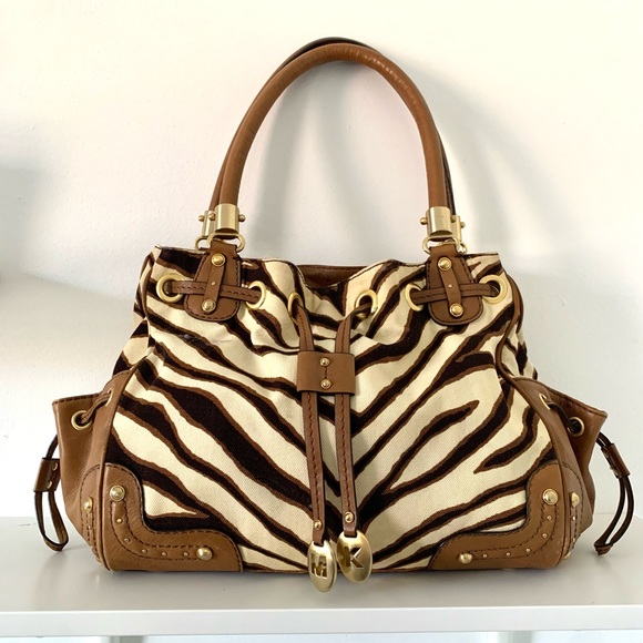 Michael Kors Handbags - Vintage Michael Kors Zebra Striped Shoulder Bag